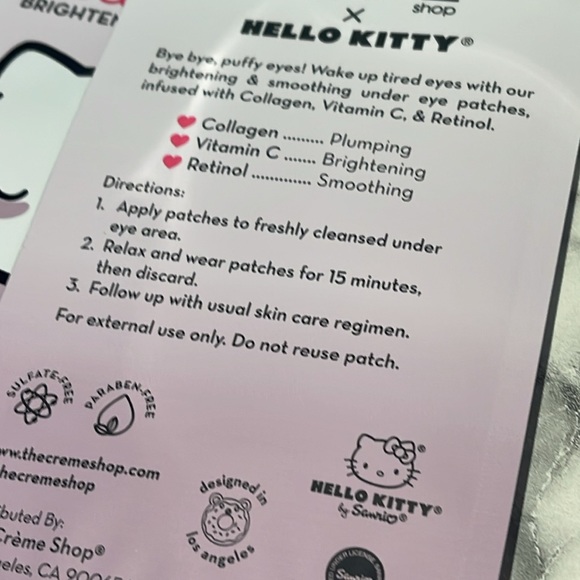 NWT/HELLO KITTY Bundle! Bye Bye Puffy eye brightening patches & sleep mask - Picture 9 of 9